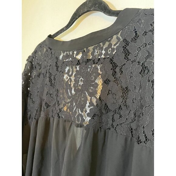 Torrid Top Women 4X Black Pullover Sheer Lace Floral Neutral Whimsigoth Fairy - Picture 8 of 15